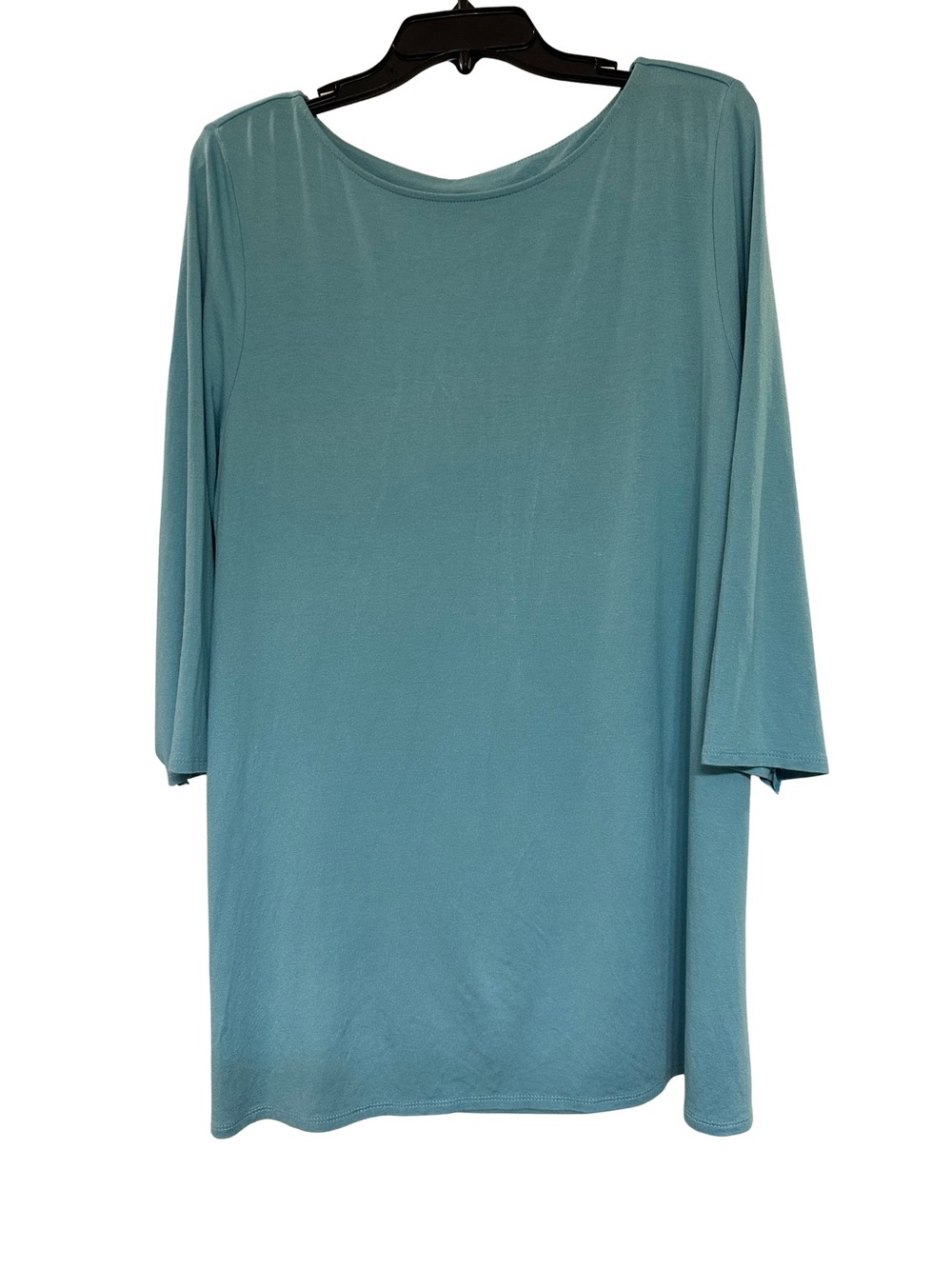 J.Jill Wearever Collection Tunic Top XL Seafoam Blue 3/4 Sleeve Pleated Boatneck